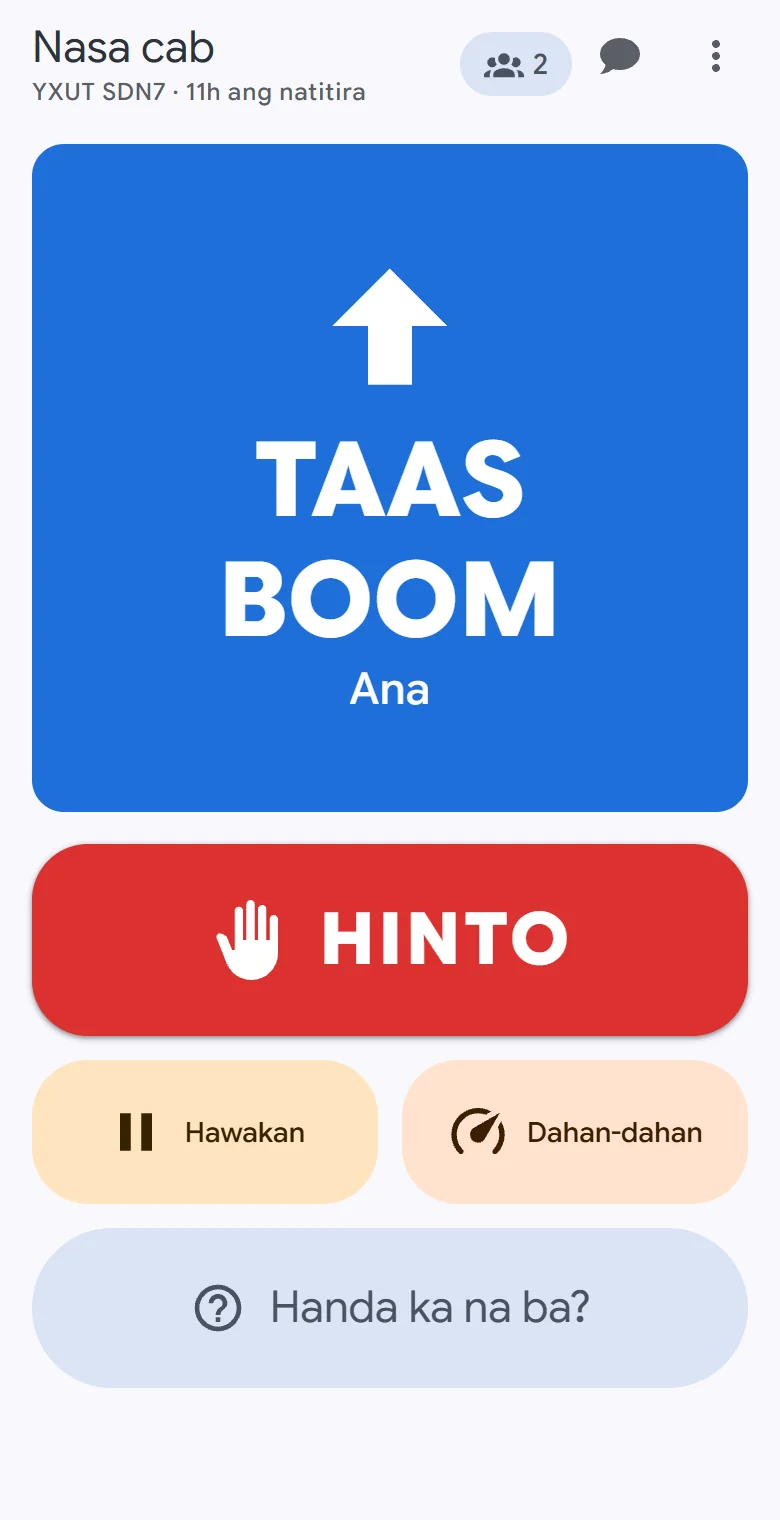 Telepono sa cab: pinupuno ng Taas boom ang screen kung sino ang tumatawag nito, at isang tap lang ang Hinto, Hawakan at Dahan-dahan.